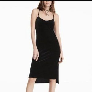 WHBM Blue Onyx Velvet Slip Dress (Size XS)